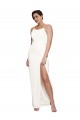 Long Sleeveless Stretch Satin Ivory Sheath Formal Evening Gown / Prom Dress / Bridesmaid Dress Colchester