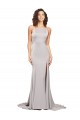 Sweep Train Sleeveless Stretch Satin A-Line Formal Evening Gown / Prom Dress / Bridesmaid Dress Colchester