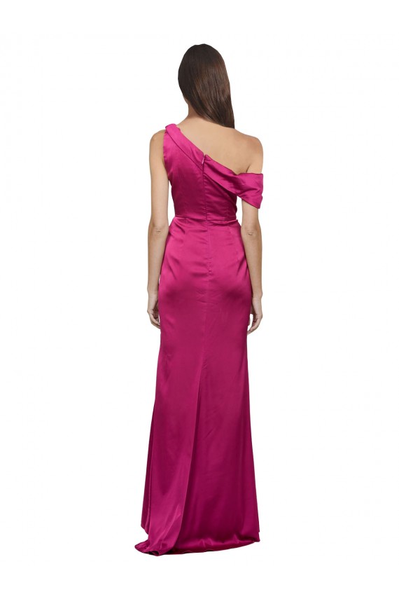 Long Sleeveless Stretch Satin Fuchsia A-Line Bridesmaid Dress / Evening Dress Colchester