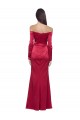 Long Long Sleeves Stretch Satin Dark Red Sheath Formal Evening Gown / Prom Dress / Bridesmaid Dress Colchester