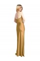 Long Sleeveless Stretch Satin Gold Strapless A-Line Formal Evening Gown / Prom Dress / Bridesmaid Dress Colchester