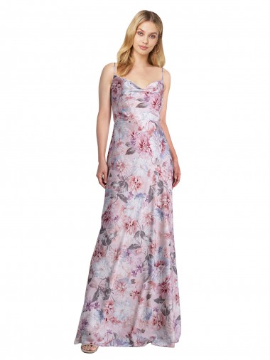 Long Sleeveless Stretch Satin & Floral A-Line Formal Evening Gown / Bridesmaid Dress Colchester