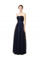 Long Sleeveless Tulle Dark Navy A-Line Bridesmaid Gown Colchester