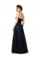 Long Sleeveless Tulle Dark Navy A-Line Bridesmaid Gown Colchester