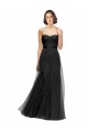 Long Sleeveless Tulle Black A-Line Bridesmaid Gown Colchester