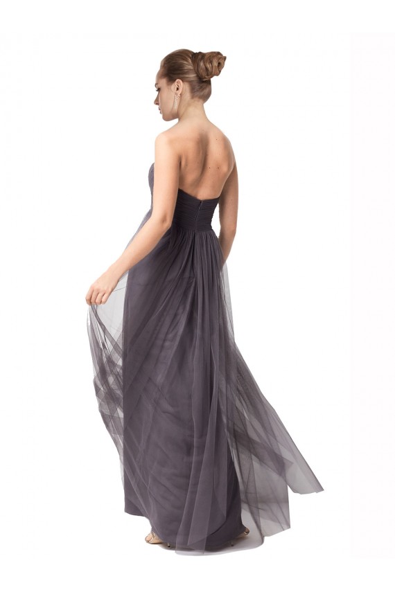 Long Cap Sleeves Tulle Vintage Rose A-Line Bridesmaid Dress Colchester