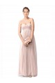 Long Cap Sleeves Tulle Vintage Rose A-Line Bridesmaid Dress Colchester
