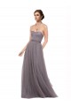 Long Sleeveless Tulle Pewter A-Line Bridesmaid Dress Colchester