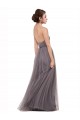Long Sleeveless Tulle Pewter A-Line Bridesmaid Dress Colchester