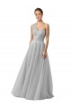 Long Sleeveless Tulle Silver A-Line Bridesmaid Gown Colchester