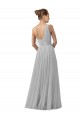 Long Sleeveless Tulle Silver A-Line Bridesmaid Gown Colchester