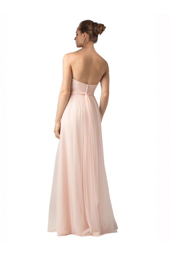 Long Sleeveless Tulle Nude A-Line Bridesmaid Dress / Evening Dress Colchester
