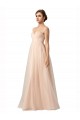 Long Sleeveless Tulle Nude A-Line Bridesmaid Evening Gowns Colchester