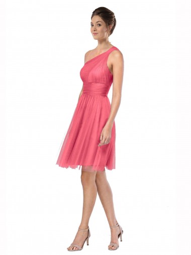 Long Sleeveless Tulle Watermelon A-Line Bridesmaid Dress Colchester