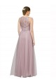 Long Sleeveless Tulle & Lace Light Lilac A-Line Bridesmaid Dress Colchester
