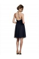 Knee Length Sleeveless Tulle Black A-Line Bridesmaid Gown Colchester