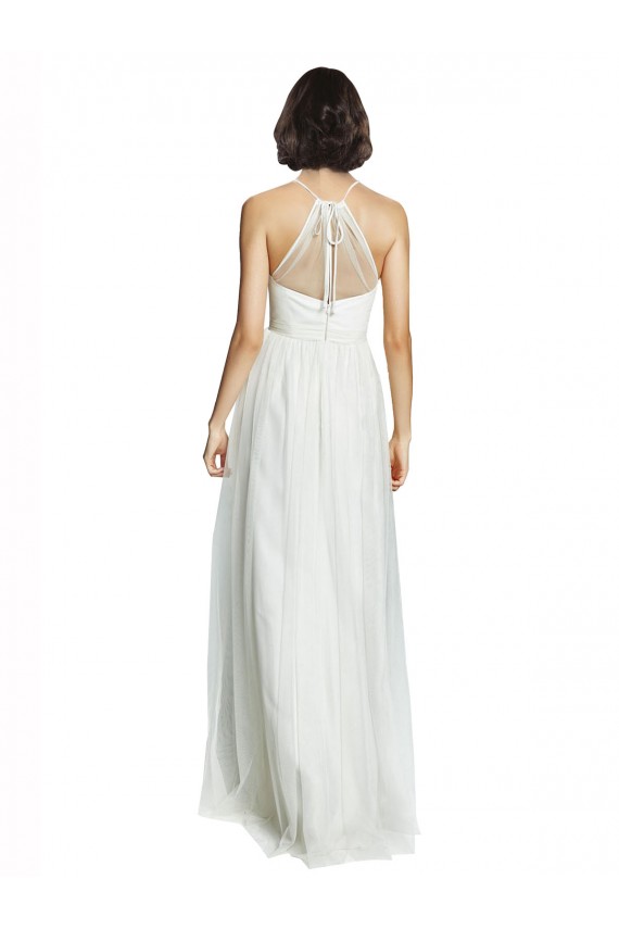 Long Sleeveless Tulle White A-Line Bridesmaid Dress Colchester