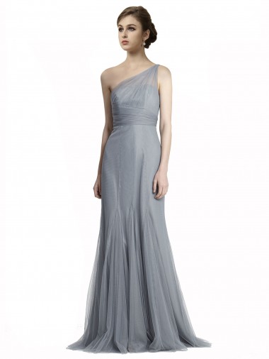 Long Sleeveless Tulle Slate Grey Mermaid Bridesmaid Dress Colchester