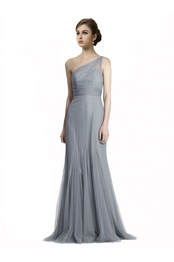 Long Sleeveless Tulle Slate Grey Mermaid Bridesmaid Dress Colchester