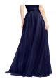 Long Sleeveless Tulle Navy Blue A-Line Semi Formal Evening Dress / Bridesmaid Dress Colchester
