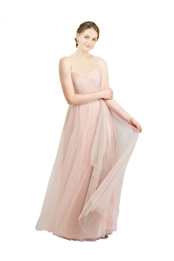 Long Sleeveless Tulle Pink A-Line Bridesmaid Dress / Evening Dress Colchester