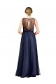 Long Sleeveless Tulle Burgundy Boat Neck A-Line Semi Formal Evening Dress / Bridesmaid Dress Colchester