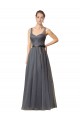 Long Sleeveless Tulle Slate Grey A-Line Formal Dress / Bridesmaid Dress Colchester