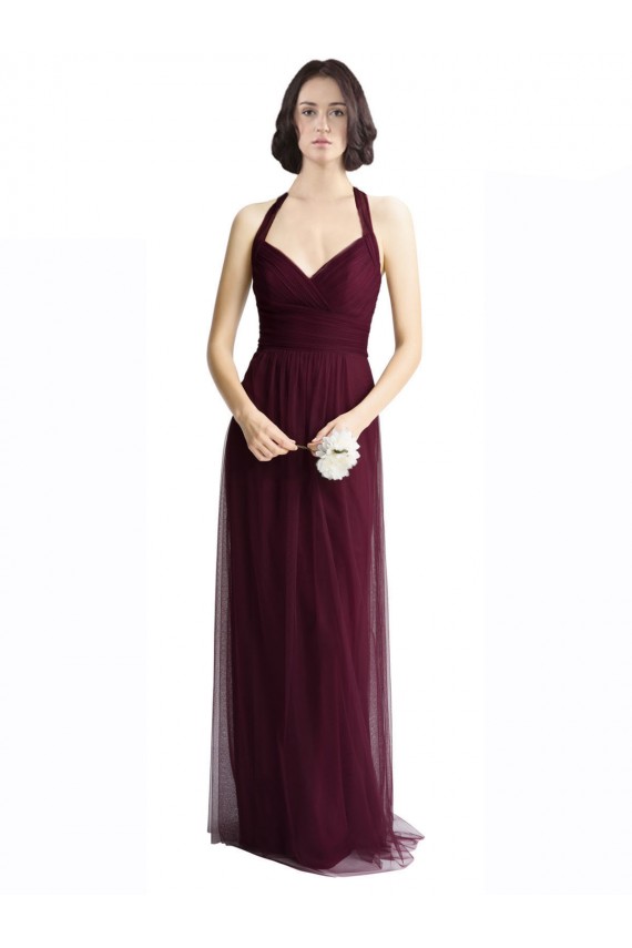 Long Sleeveless Tulle Red A-Line Bridesmaid Dress / Evening Dress Colchester