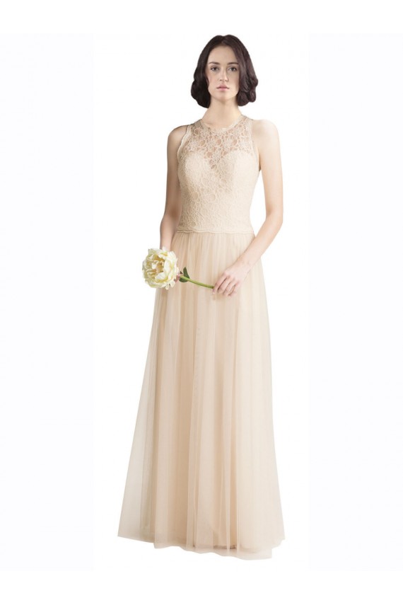 Long Sleeveless Tulle & Lace Ivory A-Line Bridesmaid Dress Colchester