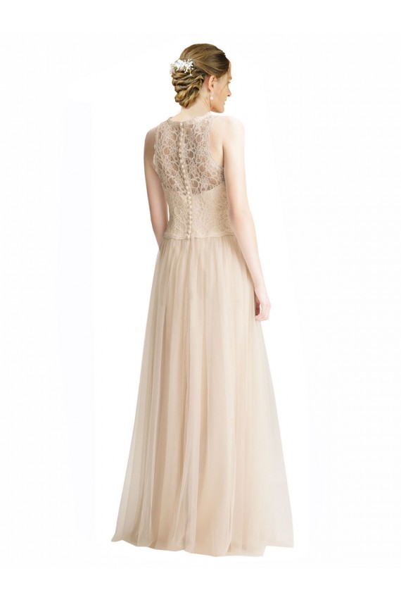 Long Sleeveless Tulle & Lace Ivory A-Line Bridesmaid Dress Colchester
