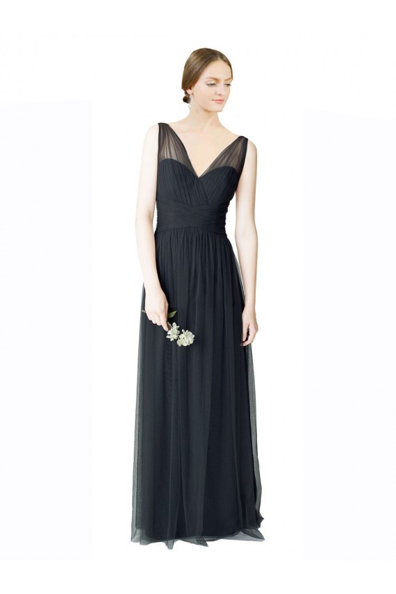 Long Sleeveless Tulle Pewter A-Line Formal Dress / Bridesmaid Dress Colchester