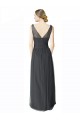 Long Sleeveless Tulle Pewter A-Line Formal Dress / Bridesmaid Dress Colchester