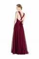 Long Sleeveless Tulle V-Neck A-Line Bridesmaid Dress Colchester