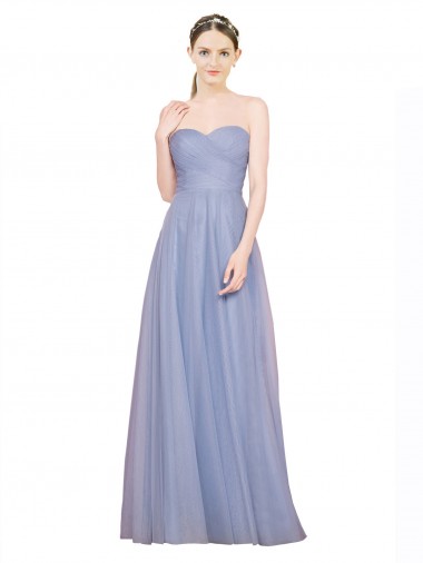 Long Sleeveless Tulle Light Sky Blue A-Line Formal Dress / Bridesmaid Dress Colchester