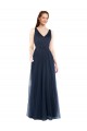 Long Sleeveless Tulle Dark Navy Sheath Bridesmaid Dress Colchester