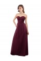 Long Sleeveless Tulle Burgundy Sweetheart A-Line Bridesmaid Dress Colchester