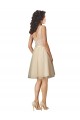 Knee Length Sleeveless Tulle & Lace Champagne A-Line Bridesmaid Dress Colchester