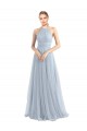 Long Sleeveless Tulle Light Sky Blue A-Line Bridesmaid Dress Colchester