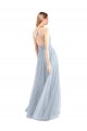Long Sleeveless Tulle Light Sky Blue A-Line Bridesmaid Dress Colchester