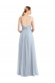 Long Sleeveless Tulle Light Sky Blue Spaghetti Straps A-Line Evening Dress / Bridesmaid Dress Colchester