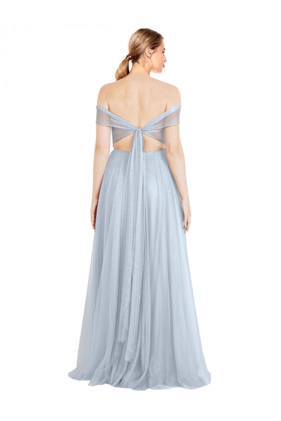 Long Sleeveless Tulle Light Sky Blue A-Line Evening Dress / Bridesmaid Dress Colchester