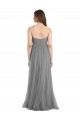 Long Sleeveless Tulle Slate Grey A-Line Bridesmaid Gown Colchester