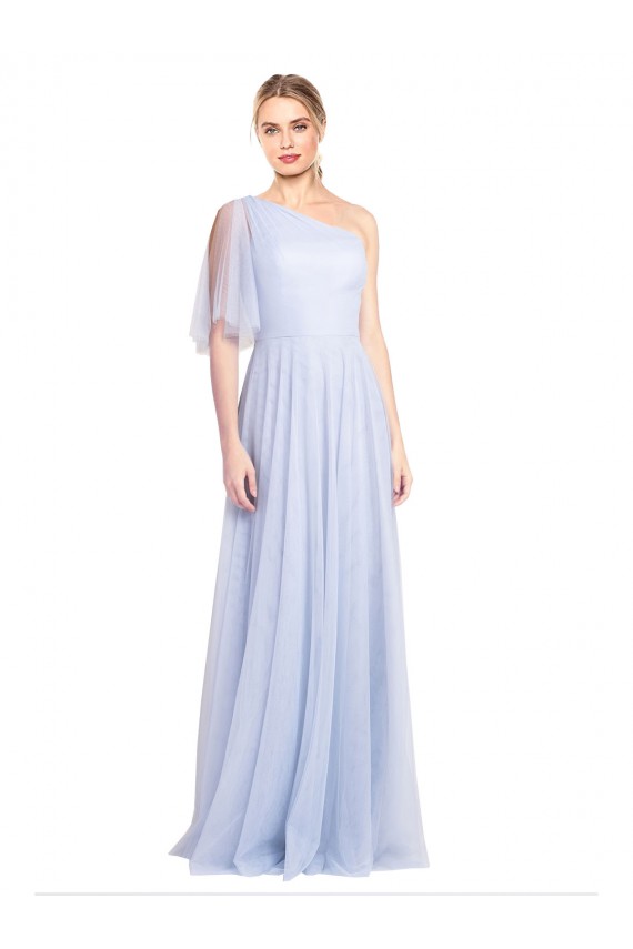 Long Flutter Sleeves Tulle Light Sky Blue A-Line Bridesmaid Dress Colchester