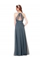 Long Sleeveless Tulle Burgundy A-Line Bridesmaid Dress Colchester
