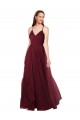Long Sleeveless Tulle Burgundy A-Line Bridesmaid Dress Colchester