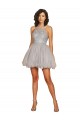 Short Sleeveless Tulle Silver A-Line Bridesmaid Dress Colchester