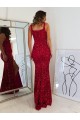 Long Sleeveless Velvet Sequin Burgundy Sheath Prom Dress Colchester