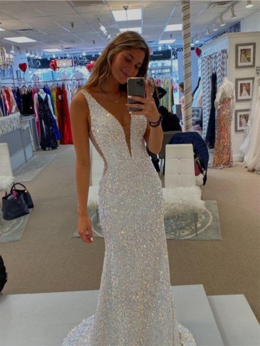 Sweep Train Sleeveless Velvet Sequin Sheath Prom Dresses Colchester