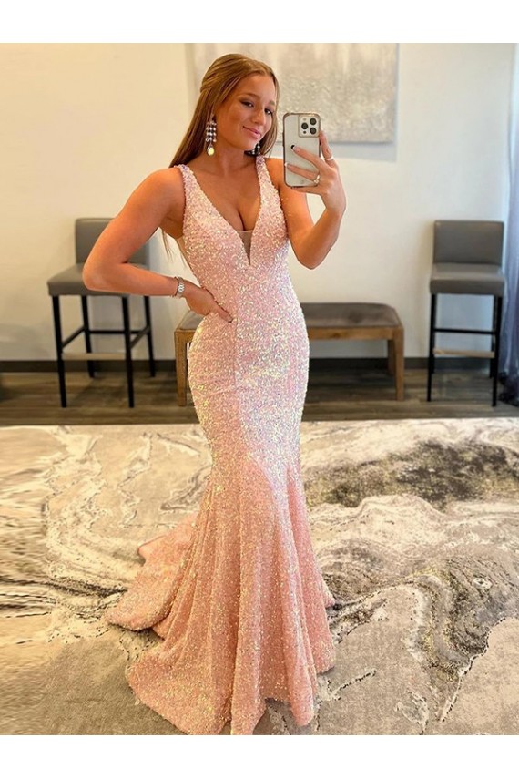 Sweep Train Sleeveless Velvet Sequin Sheath Evening Dress Colchester