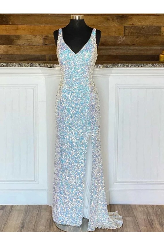 Sweep Train Sleeveless Velvet Sequin Sheath Evening Gown / Prom Dress Colchester